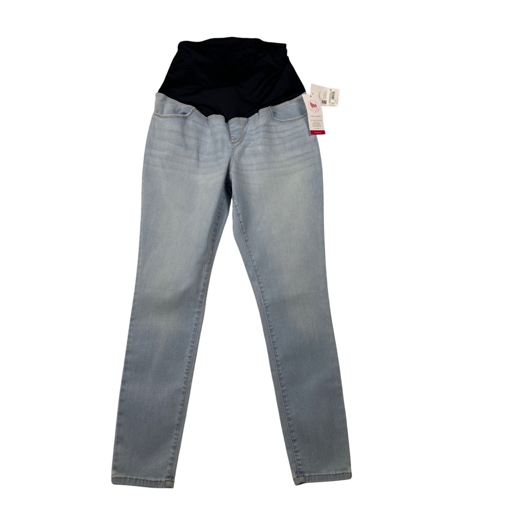 Isabel Maternity Skinny Jeans Light Blue Crossover Panel‎ Size 12 NWT